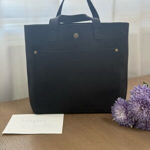 Portland Leather AP Shadow Black Mini Crossbody Tote